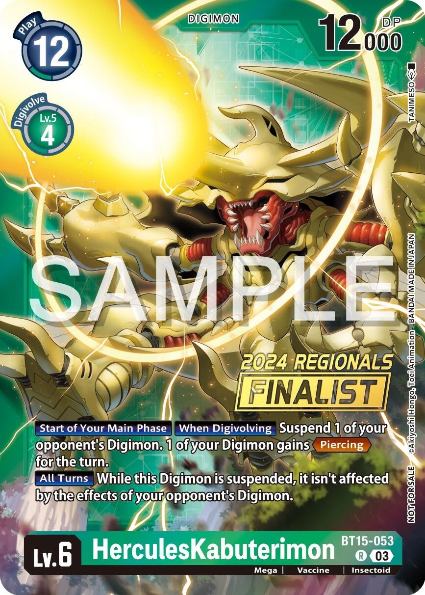 Image for HerculesKabuterimon (2024 Regionals Finalist) (BT15-053 R) (Exceed Apocalypse) - Digimon Card Game