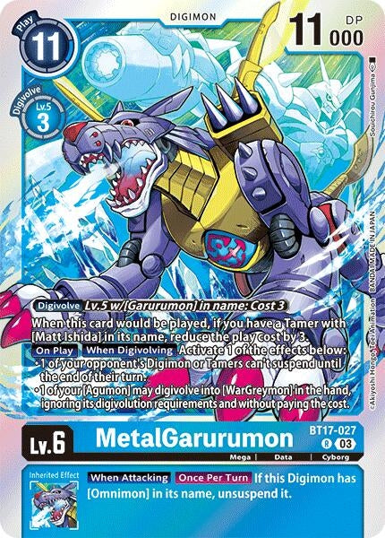 Image for MetalGarurumon (BT17-027 R) (Secret Crisis) - Digimon Card Game