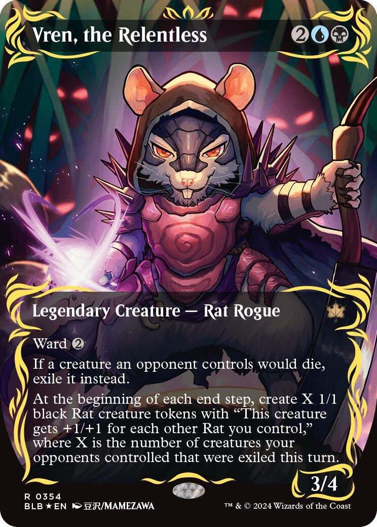Image for Vren, the Relentless (Borderless) (Raised Foil) (354) (Bloomburrow) - Magic: The Gathering