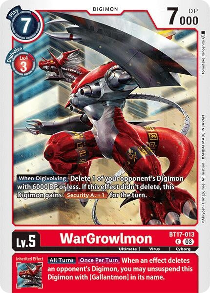 Image for WarGrowlmon (BT17-013 C) (Secret Crisis) - Digimon Card Game