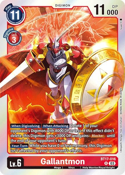Image for Gallantmon (BT17-016 R) (Secret Crisis) - Digimon Card Game