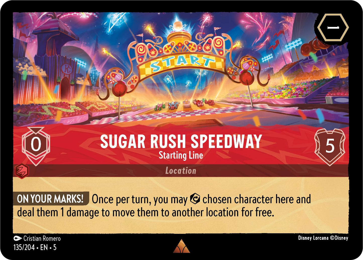 Image for Sugar Rush Speedway - Starting Line (135/204) (Shimmering Skies) - Disney Lorcana
