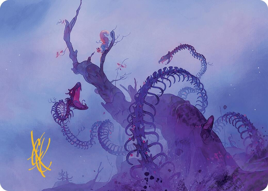 Image for Coiling Rebirth Art Card (Gold-Stamped Signature) (44) (Art Series: Bloomburrow) - Magic: The Gathering