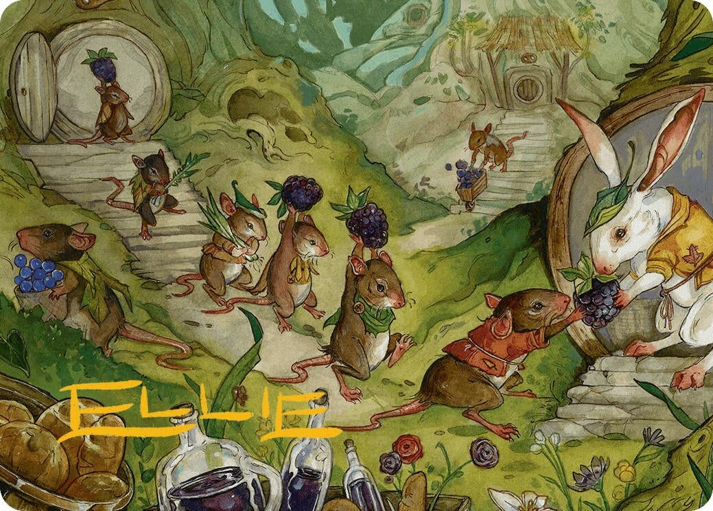 Image for For the Common Good Art Card (43/54) (Gold-Stamped Signature) (43) (Art Series: Bloomburrow) - Magic: The Gathering