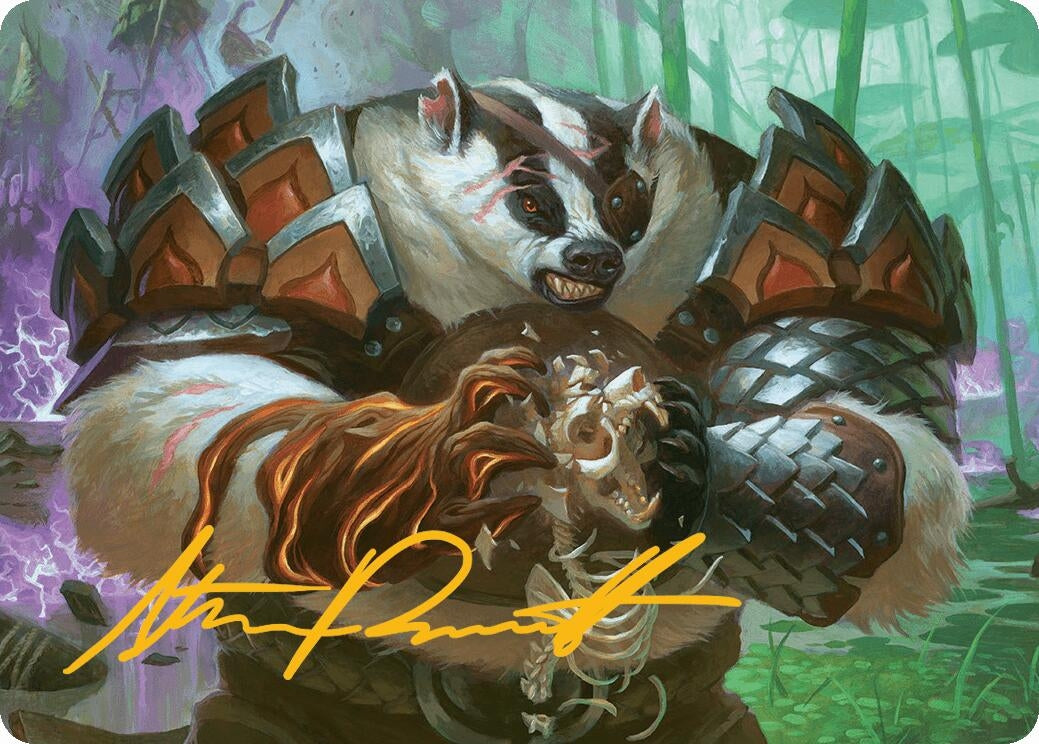 Image for Hugs, Grisly Guardian Art Card (Gold-Stamped Signature) (27) (Art Series: Bloomburrow) - Magic: The Gathering