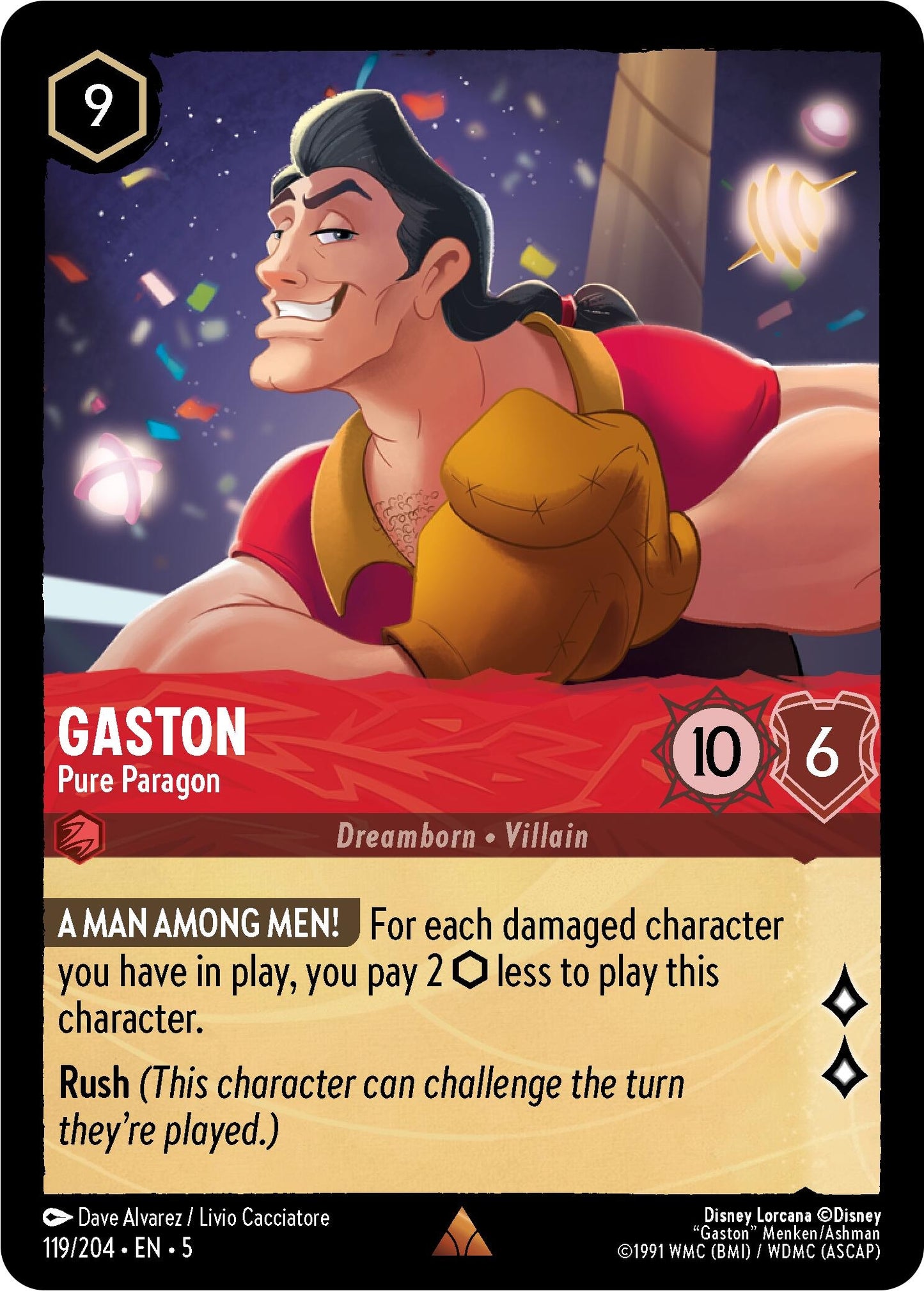 Image for Gaston - Pure Paragon (119/204) (Shimmering Skies) - Disney Lorcana