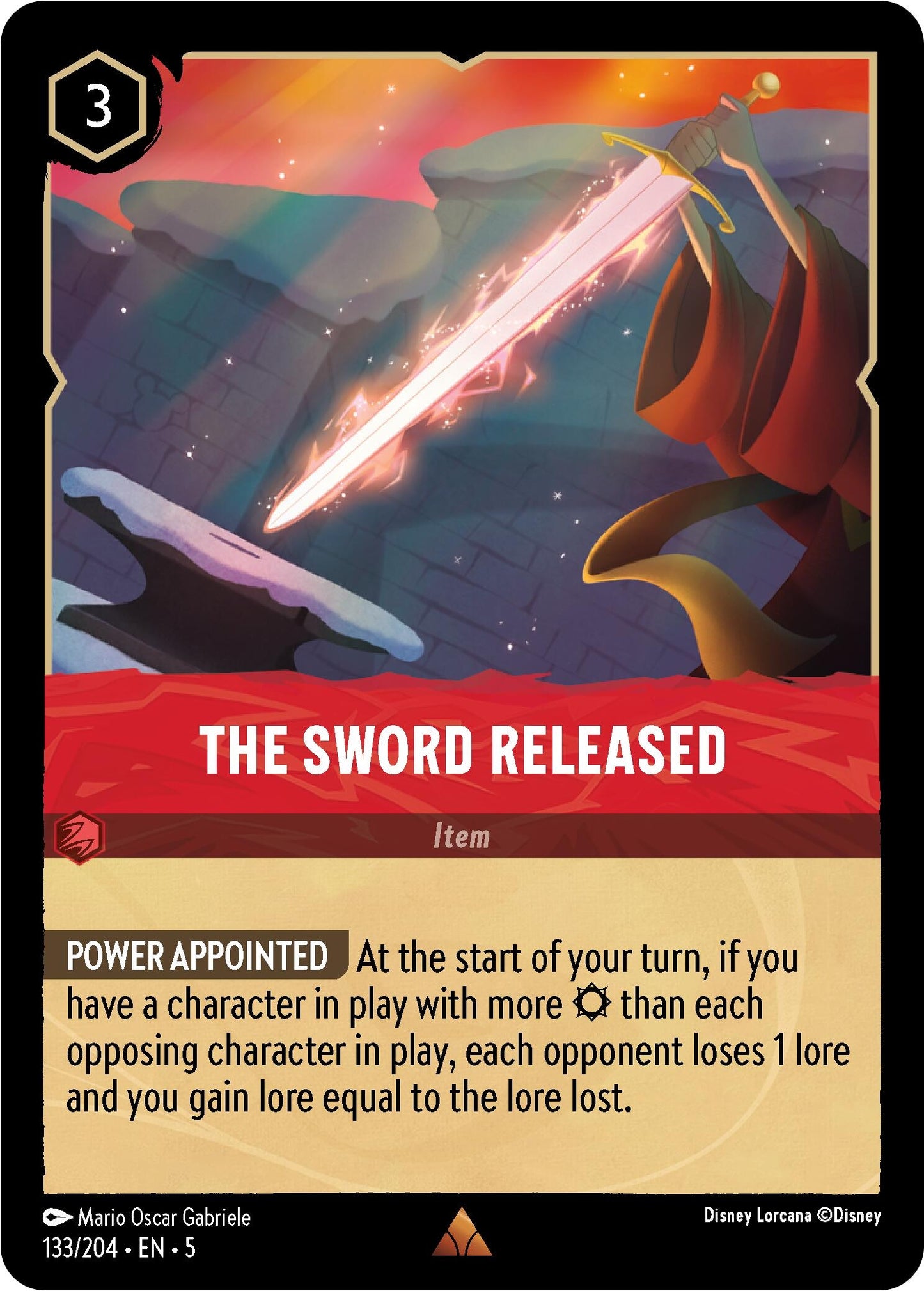 Image for The Sword Released (133/204) (Shimmering Skies) - Disney Lorcana