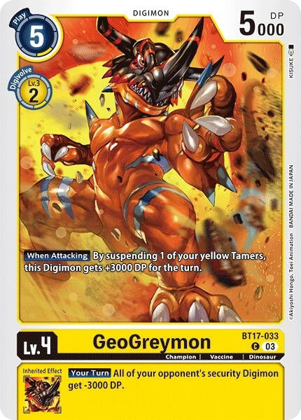 Image for GeoGreymon (BT17-033 C) (Secret Crisis) - Digimon Card Game