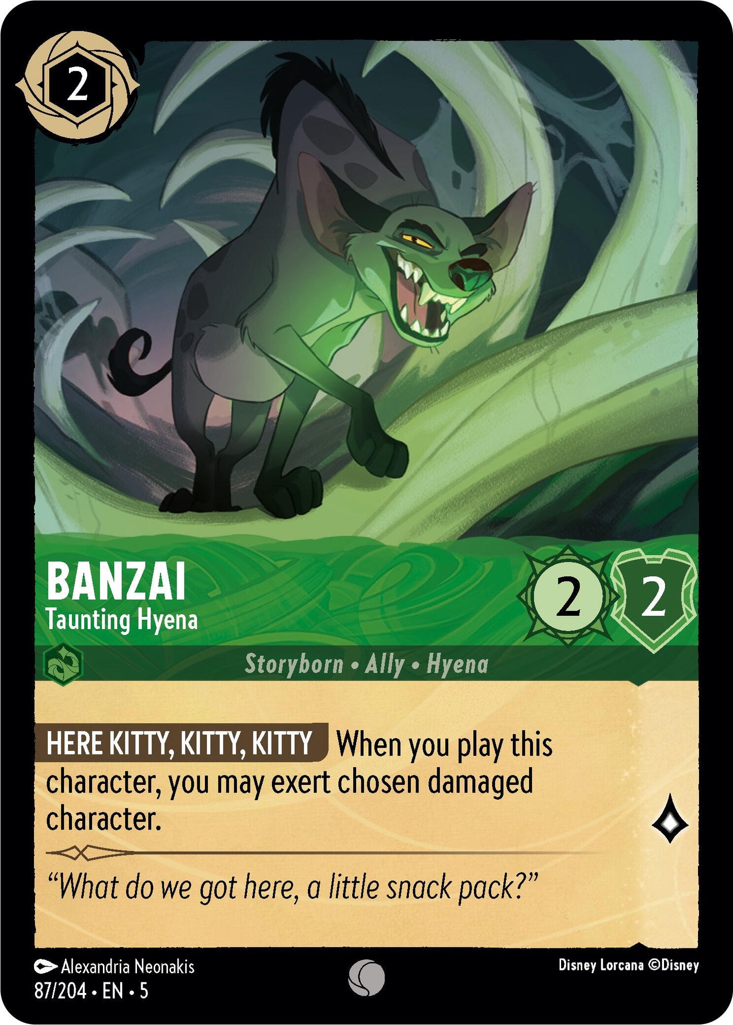 Image for Banzai - Taunting Hyena (87/204) (Shimmering Skies) - Disney Lorcana