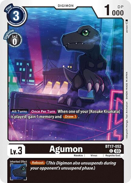 Image for Agumon - BT17-052 (BT17-052 C) (Secret Crisis) - Digimon Card Game