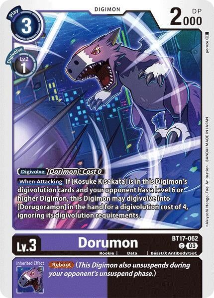Image for Dorumon (BT17-062 C) (Secret Crisis) - Digimon Card Game
