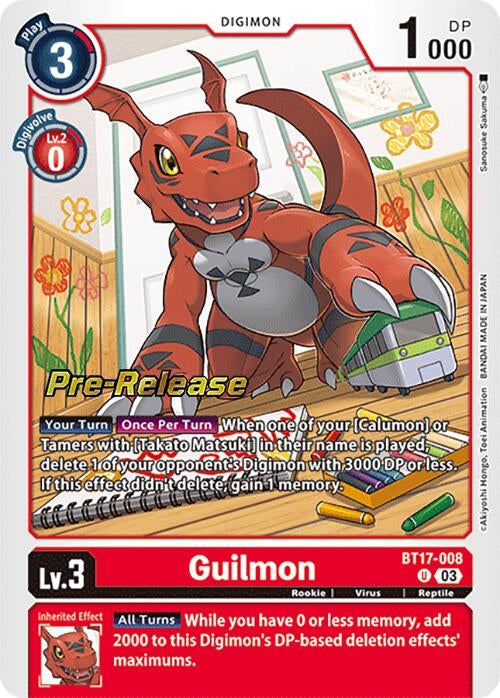 Image for Guilmon (BT17-008 U) (Secret Crisis Pre-Release Cards) - Digimon Card Game