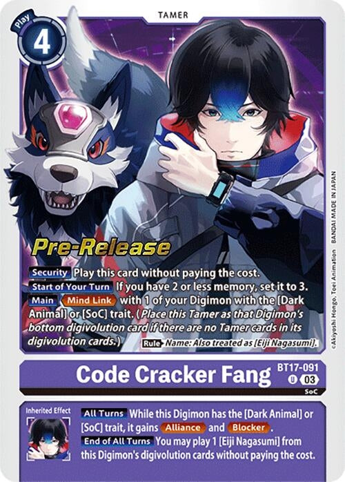 Image for Code Cracker Fang (BT17-091 U) (Secret Crisis Pre-Release Cards) - Digimon Card Game