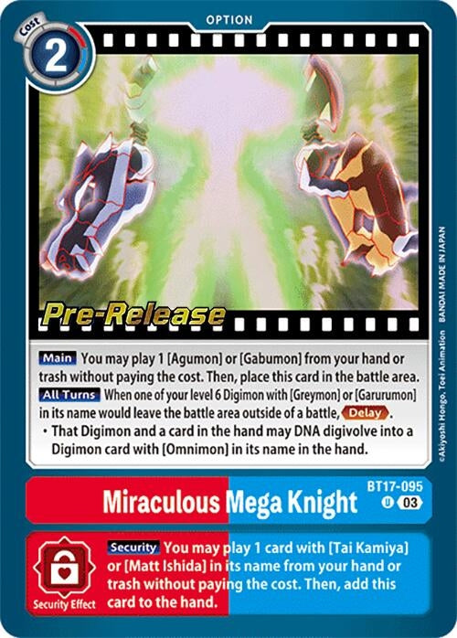 Image for Miraculous Mega Knight (BT17-095 U) (Secret Crisis Pre-Release Cards) - Digimon Card Game