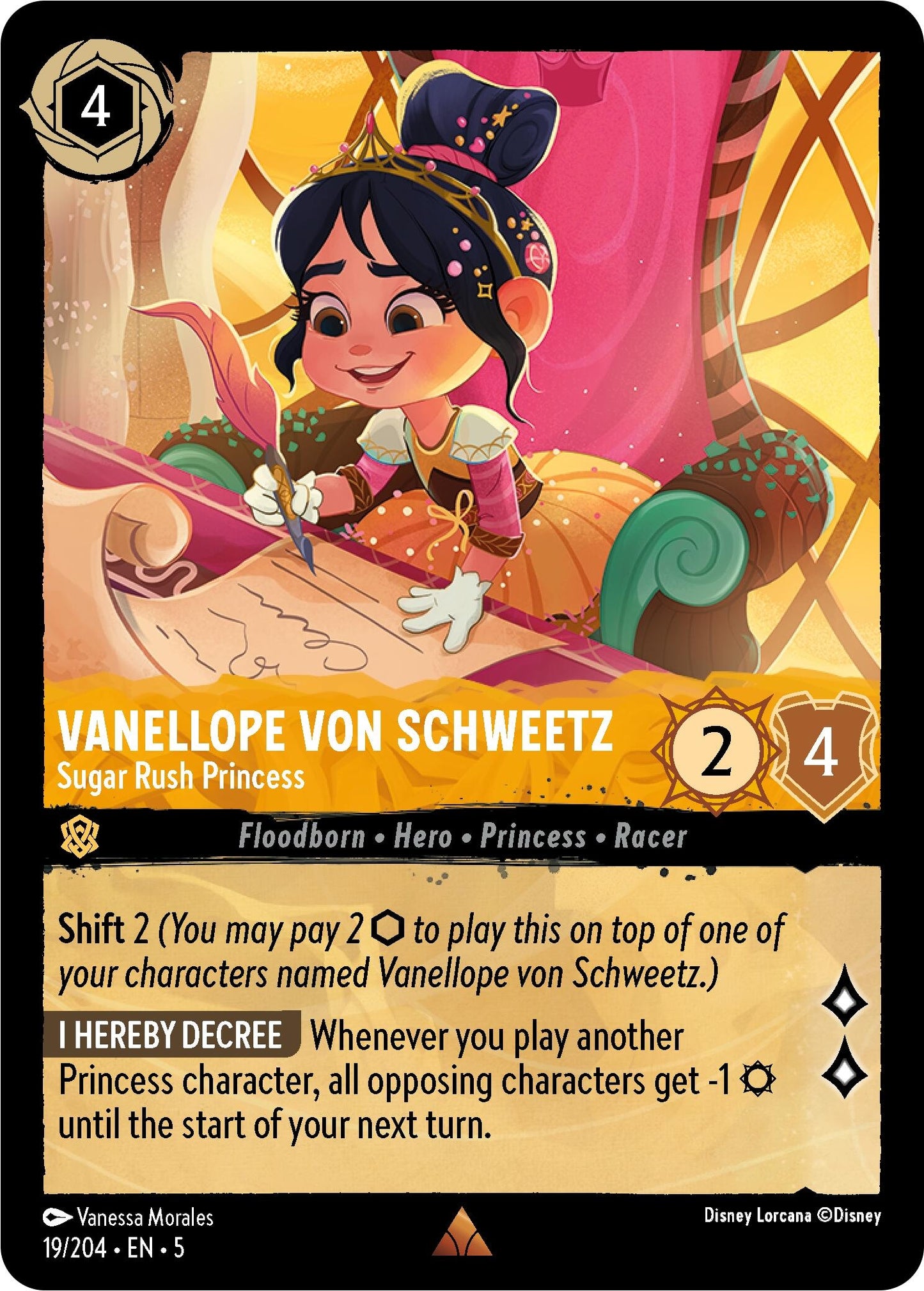Image for Vanellope von Schweetz - Sugar Rush Princess (19/204) (Shimmering Skies) - Disney Lorcana