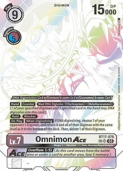 Image for Omnimon ACE (Textured) (BT17-078 SR) (Secret Crisis) - Digimon Card Game