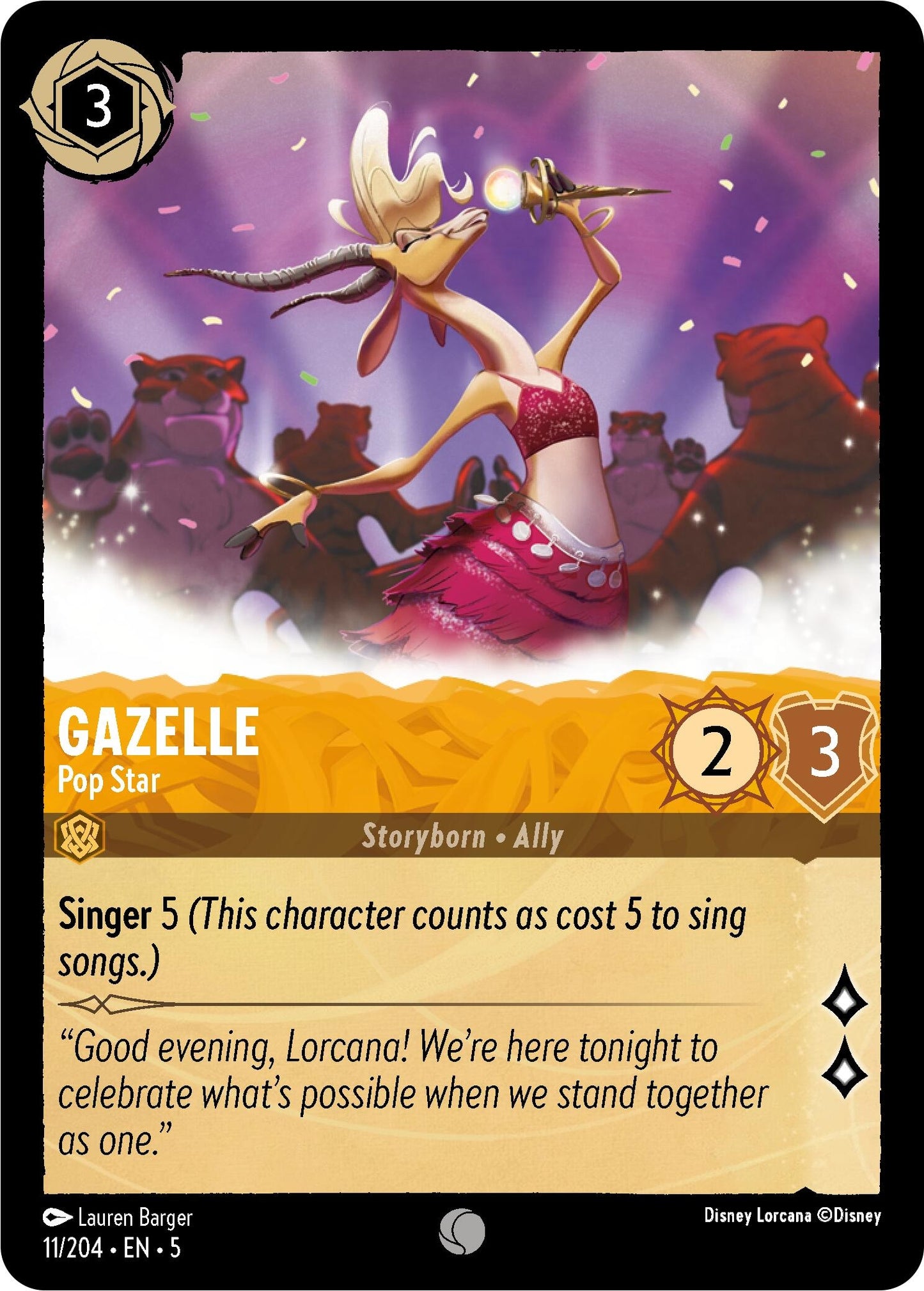 Image for Gazelle - Pop Star (11/204) (Shimmering Skies) - Disney Lorcana