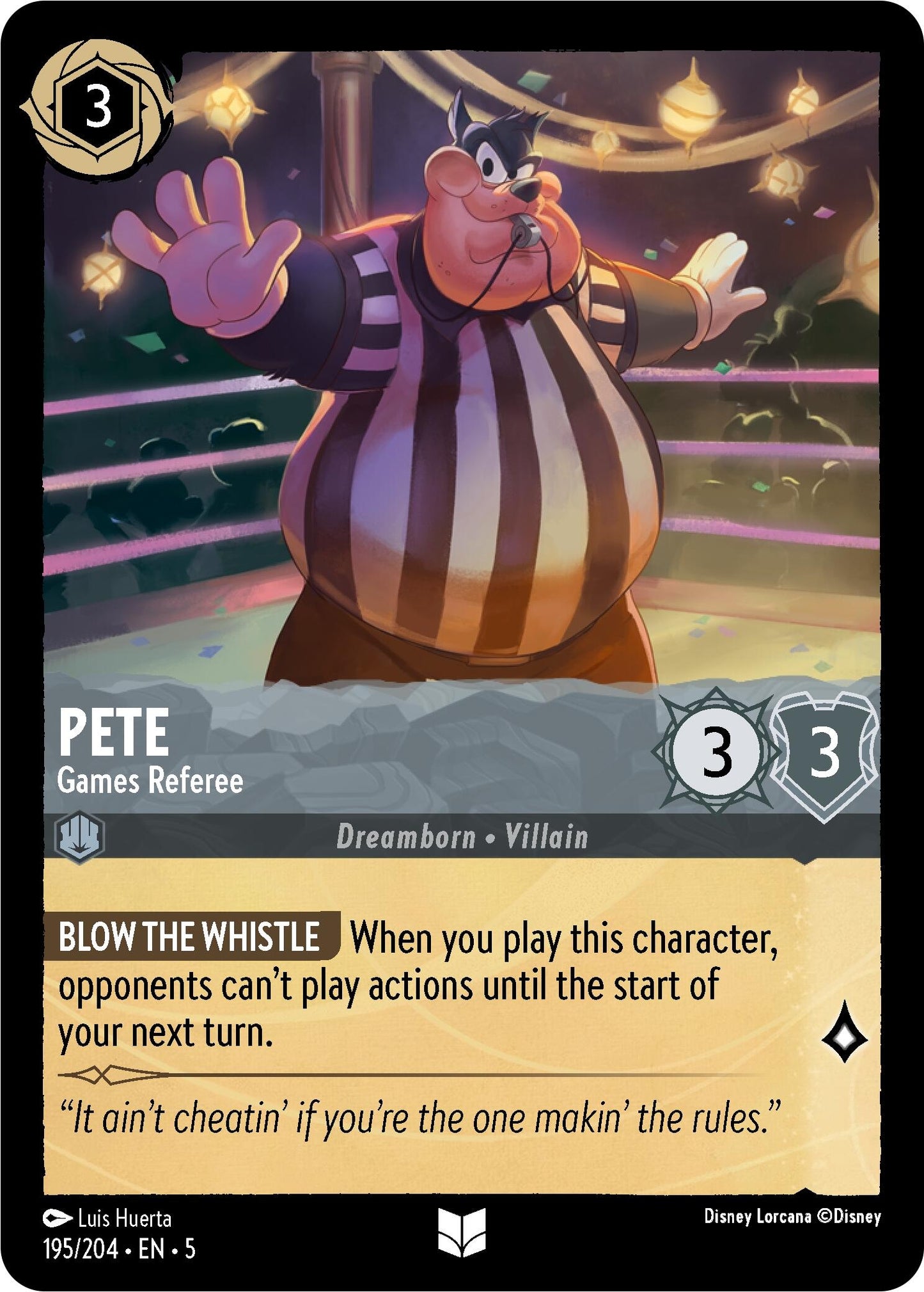 Image for Pete - Games Referee (195/204) (Shimmering Skies) - Disney Lorcana