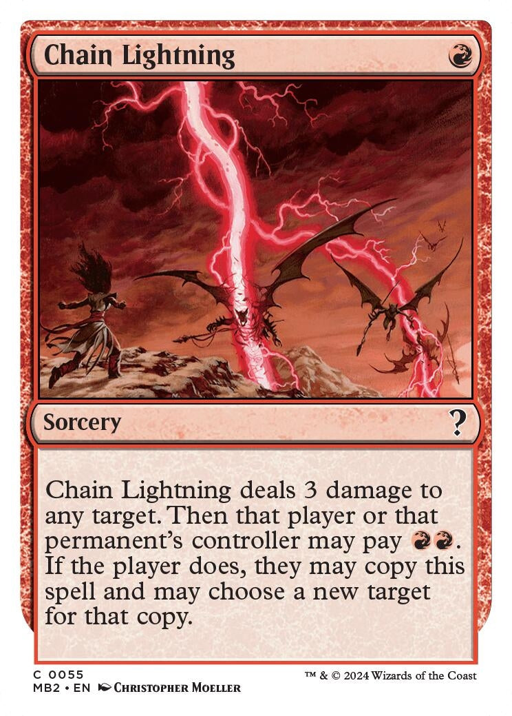 Image for Chain Lightning (White Border) (55) (Mystery Booster 2) - Magic: The Gathering