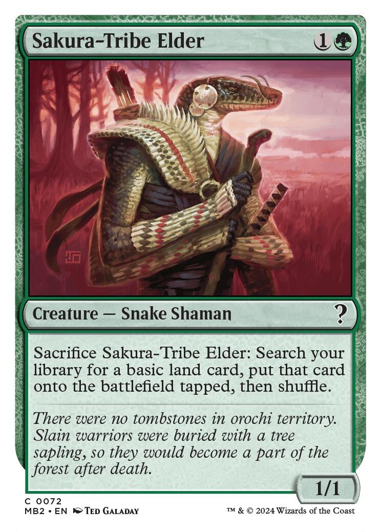 Image for Sakura-Tribe Elder (White Border) (72) (Mystery Booster 2) - Magic: The Gathering