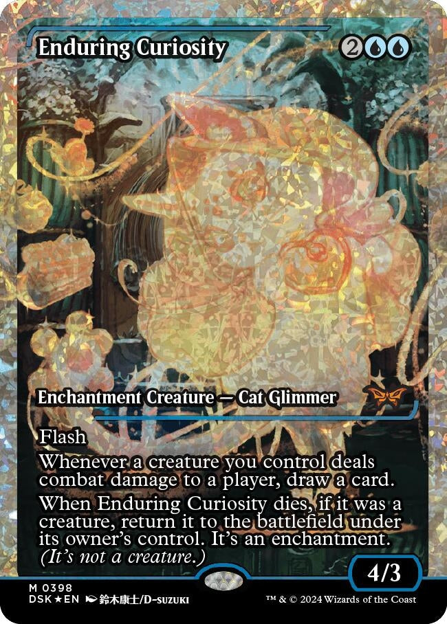 Image for Enduring Curiosity (Showcase) (Fracture Foil) (398) (Duskmourn: House of Horror) - Magic: The Gathering
