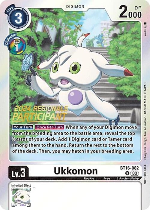 Image for Ukkomon (2024 Regionals Participant) (BT16-082 R) (Beginning Observer) - Digimon Card Game
