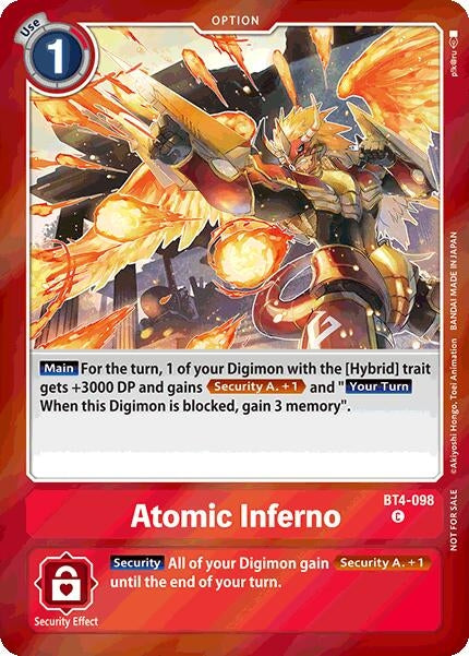 Image for Atomic Inferno (Event Pack 7) (BT4-098 C) (Great Legend) - Digimon Card Game