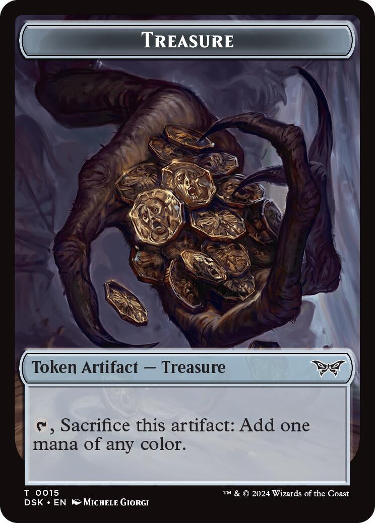 Image for Treasure // Manifest Double-Sided Token (15 // 18) (Duskmourn: House of Horror) - Magic: The Gathering