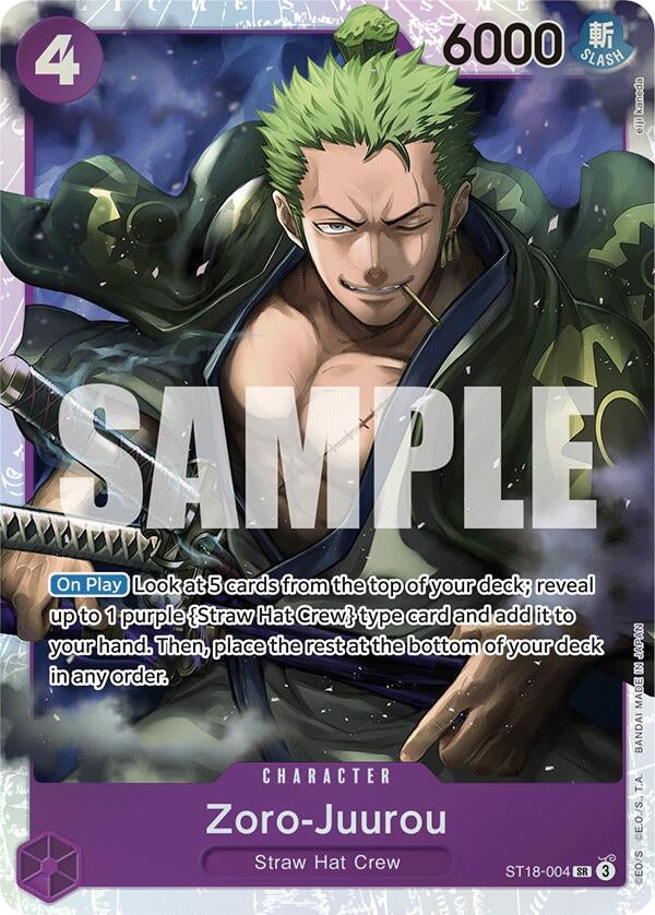 Image for Zoro-Juurou (ST18-004) (ST18-004) (Starter Deck 18: PURPLE Monkey.D.Luffy) - One Piece Card Game