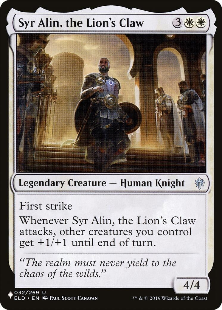 Image for Syr Alin, the Lion's Claw (032/269) (The List Reprints) - Magic: The Gathering