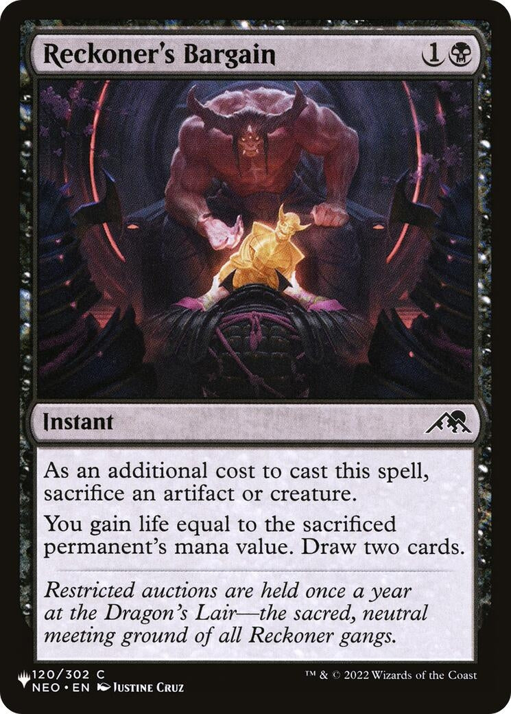 Image for Reckoner's Bargain (120/302) (The List Reprints) - Magic: The Gathering