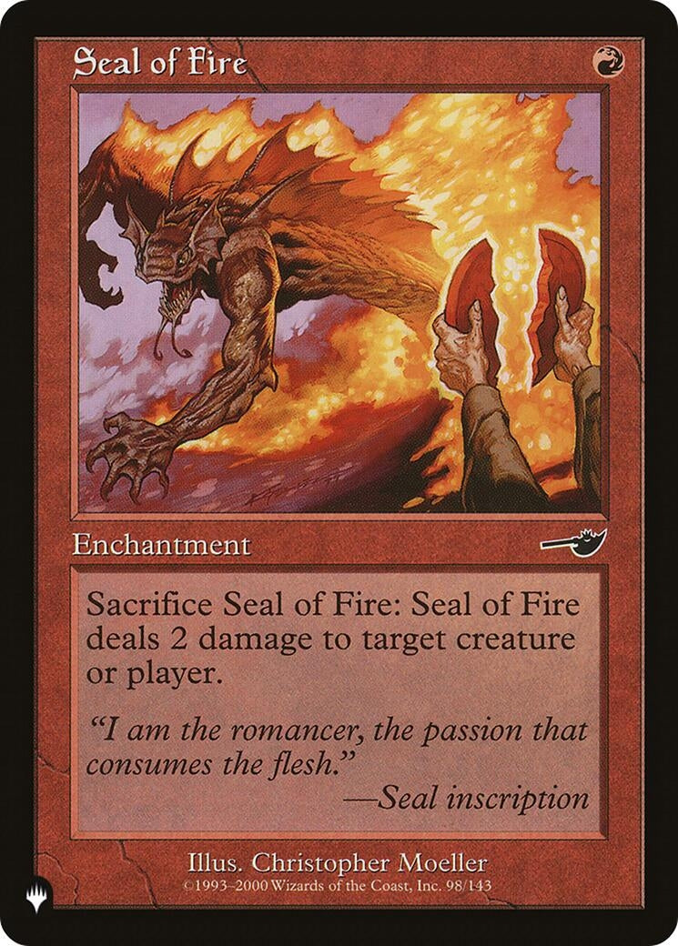 Image for Seal of Fire (98/143) (The List Reprints) - Magic: The Gathering