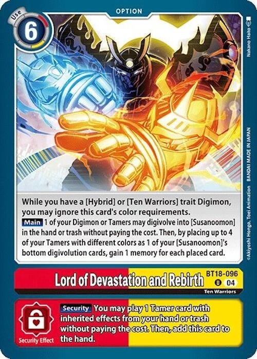 Image for Lord of Devastation and Rebirth (BT18-096 U) (Release Special Booster 2.0) - Digimon Card Game