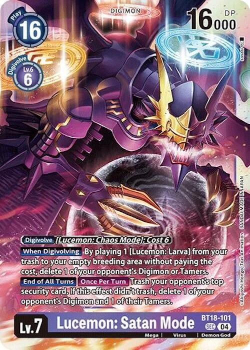 Image for Lucemon: Satan Mode (BT18-101 SEC) (Release Special Booster 2.0) - Digimon Card Game