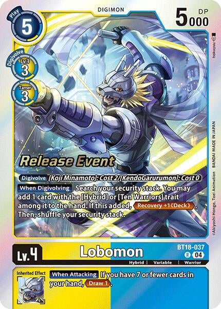 Image for Lobomon (BT18-037 R) (Release Special Booster 2.0 Celebration Event Cards) - Digimon Card Game