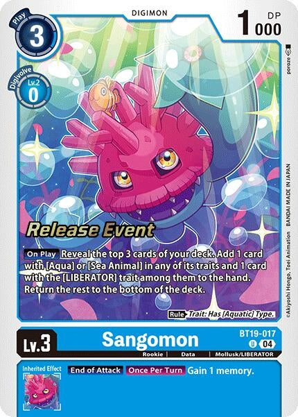 Image for Sangomon (BT19-017 U) (Release Special Booster 2.0 Celebration Event Cards) - Digimon Card Game