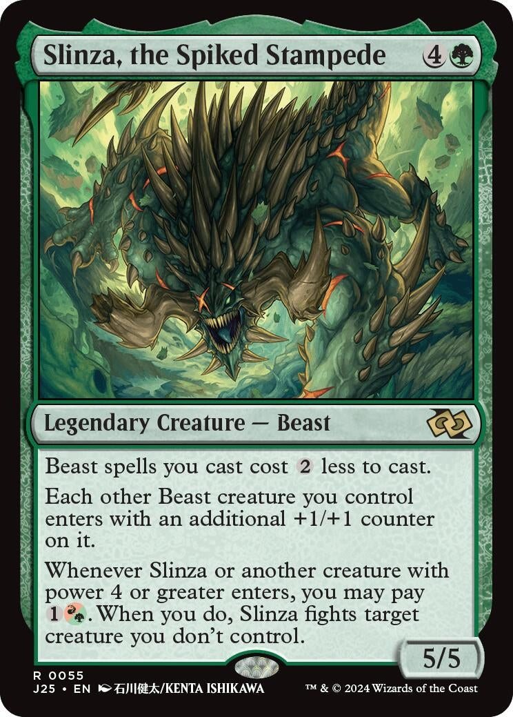 Image for Slinza, the Spiked Stampede (Anime) (55) (Foundations Jumpstart) - Magic: The Gathering