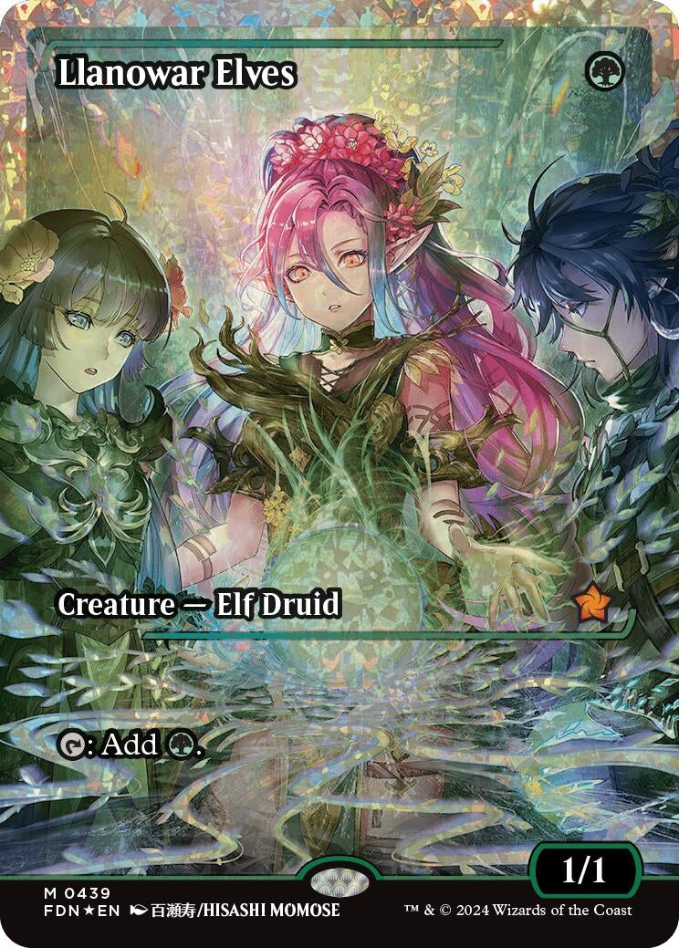 Image for Llanowar Elves (Showcase) (Fracture Foil) (439) (Foundations) - Magic: The Gathering