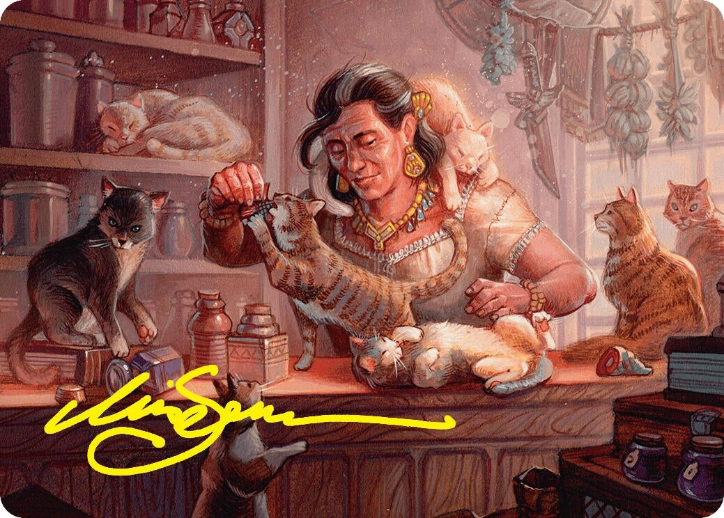Image for Cat Collector Art Card (1/54) (Gold-Stamped Signature) (1) (Art Series: Foundations) - Magic: The Gathering