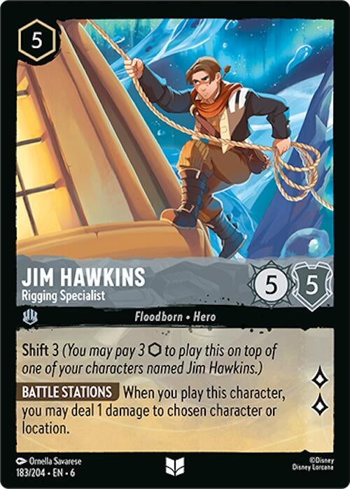 Image for Jim Hawkins - Rigging Specialist (183/204) (Azurite Sea) - Disney Lorcana