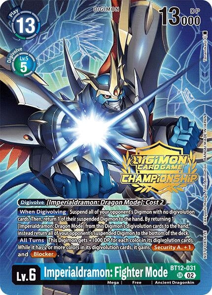 Image for Imperialdramon: Fighter Mode (Championship 2024 Gold Stamp Card Set) (BT12-031 SR) (Across Time) - Digimon Card Game