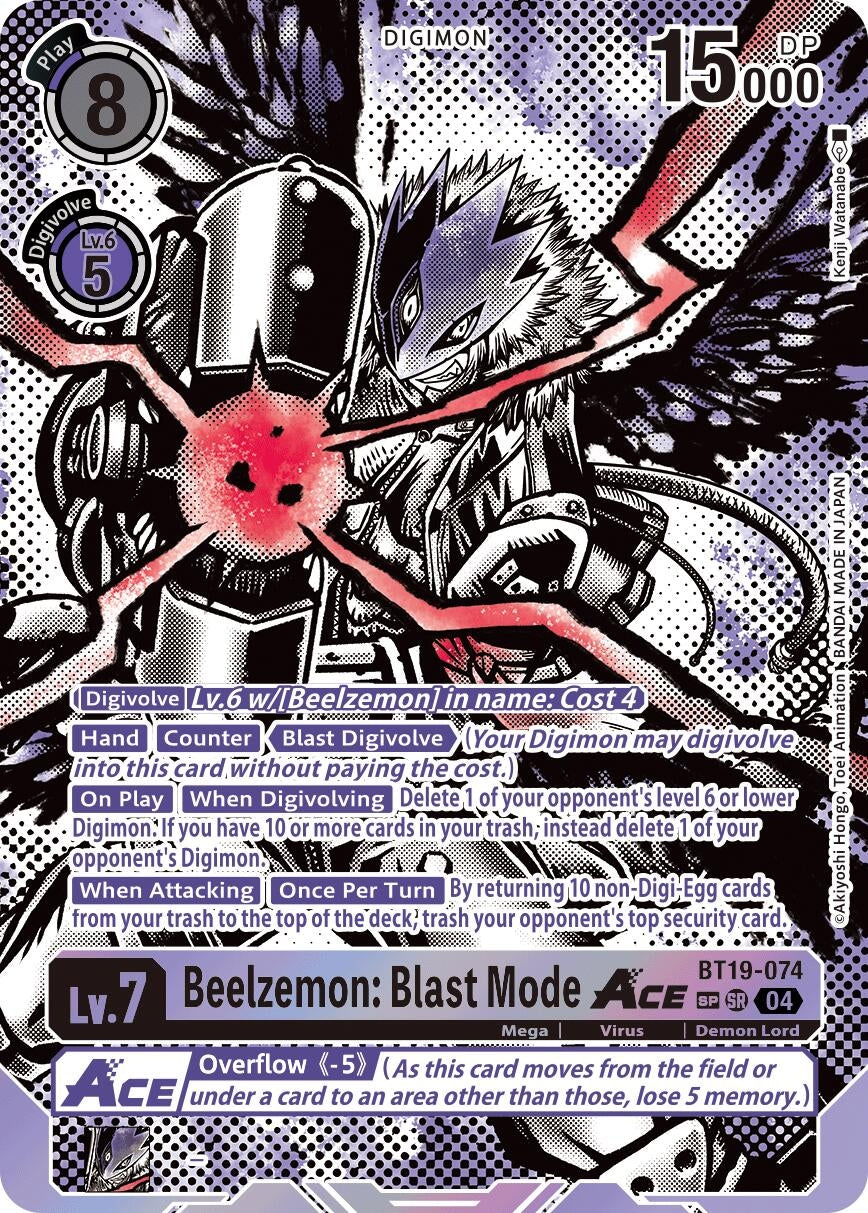 Image for Beelzemon: Blast Mode ACE (Textured) (BT19-074 SR) (Release Special Booster 2.5) - Digimon Card Game