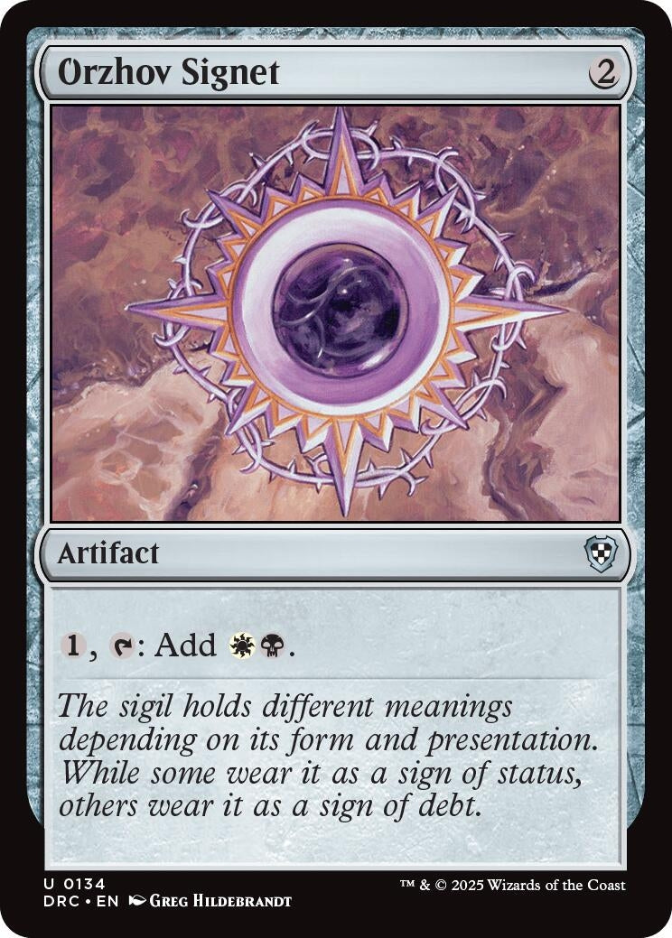 Image for Orzhov Signet (134) (Commander: Aetherdrift) - Magic: The Gathering