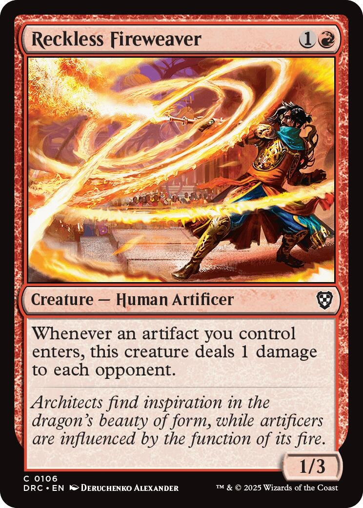 Image for Reckless Fireweaver (106) (Commander: Aetherdrift) - Magic: The Gathering