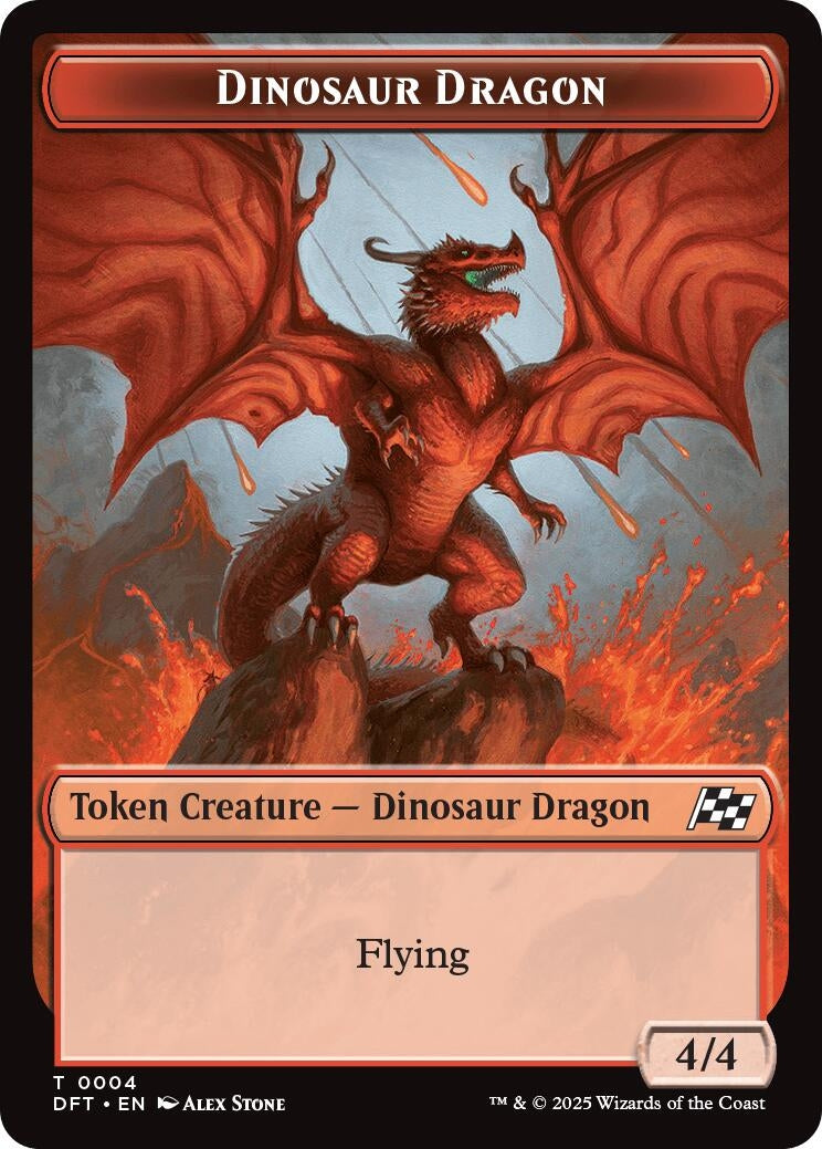 Image for Dinosaur Dragon // Treasure Double-Sided Token (4 // 11) (Aetherdrift) - Magic: The Gathering