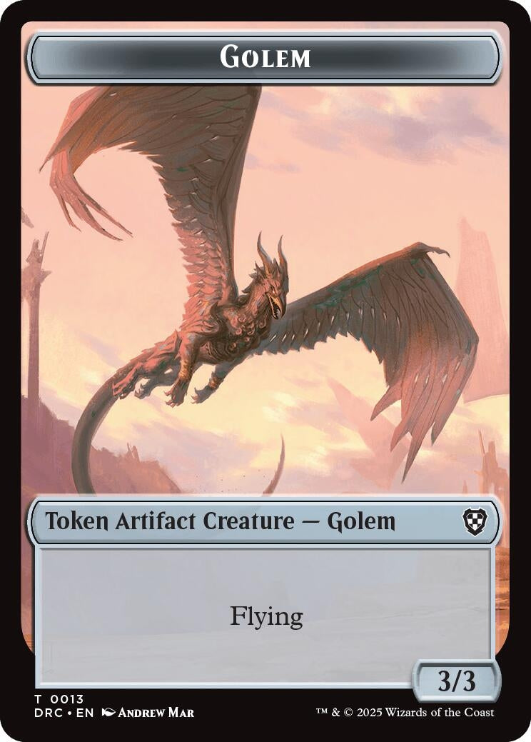 Image for Golem (0013) // Nalaar Aetherjet Double-Sided Token (13 // 16) (Commander: Aetherdrift) - Magic: The Gathering