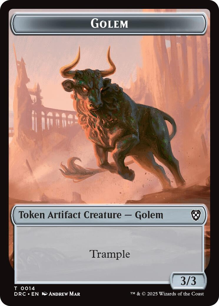 Image for Golem (0014) // Thopter (0010) Double-Sided Token (14 // 10) (Commander: Aetherdrift) - Magic: The Gathering