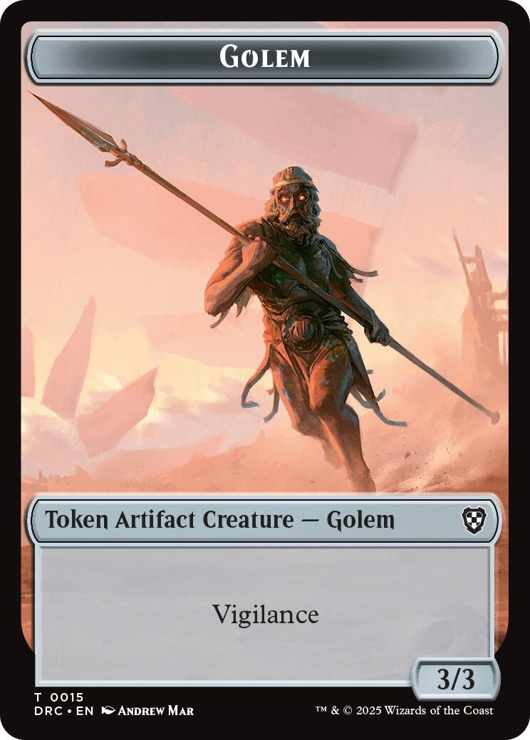 Image for Golem (0015) // Thopter (0009) Double-Sided Token (15 // 9) (Commander: Aetherdrift) - Magic: The Gathering