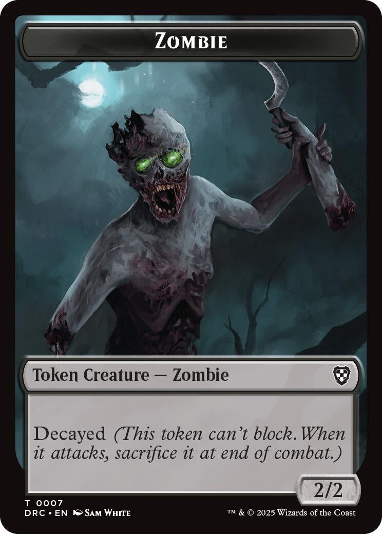 Image for Zombie (0007) // Zombie (0003) Double-Sided Token (7 // 3) (Commander: Aetherdrift) - Magic: The Gathering