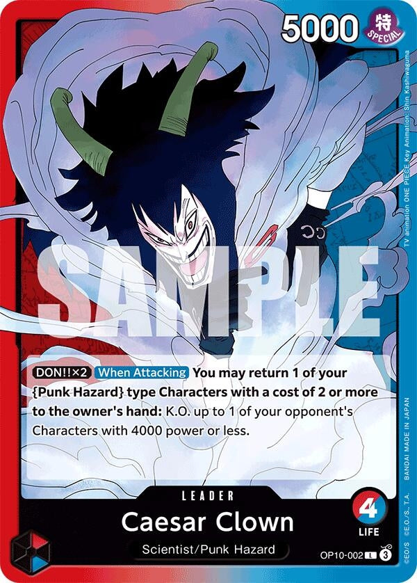 Image for Caesar Clown (002) (OP10-002) (Royal Blood) - One Piece Card Game